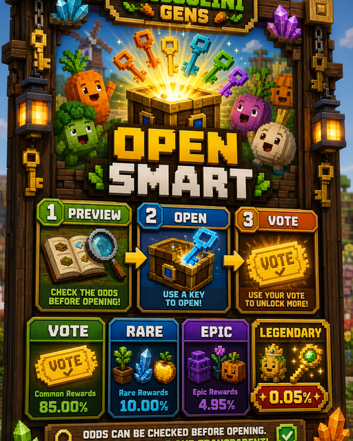 Briccolini Minecraft crate key guide.