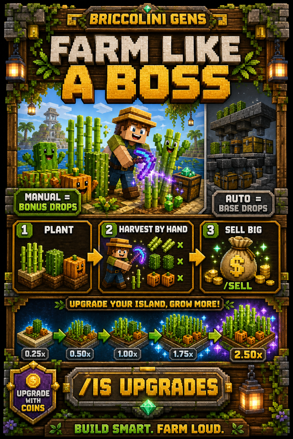 Briccolini Gens farming and island guide.
